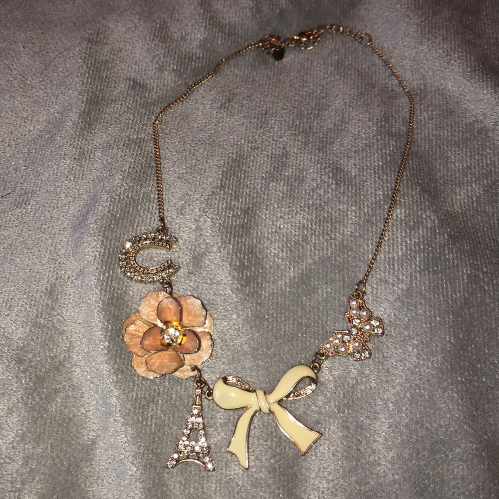 Gold girls Paris statement necklace